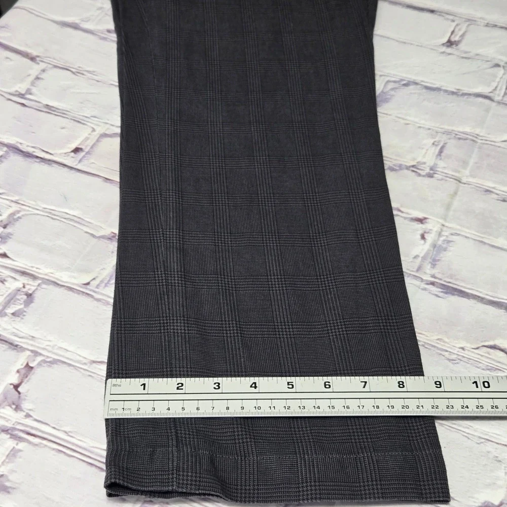 Gap Straight Fit Pants Black Grey Plaid Cotton Glen Check Trousers Mens 33x30